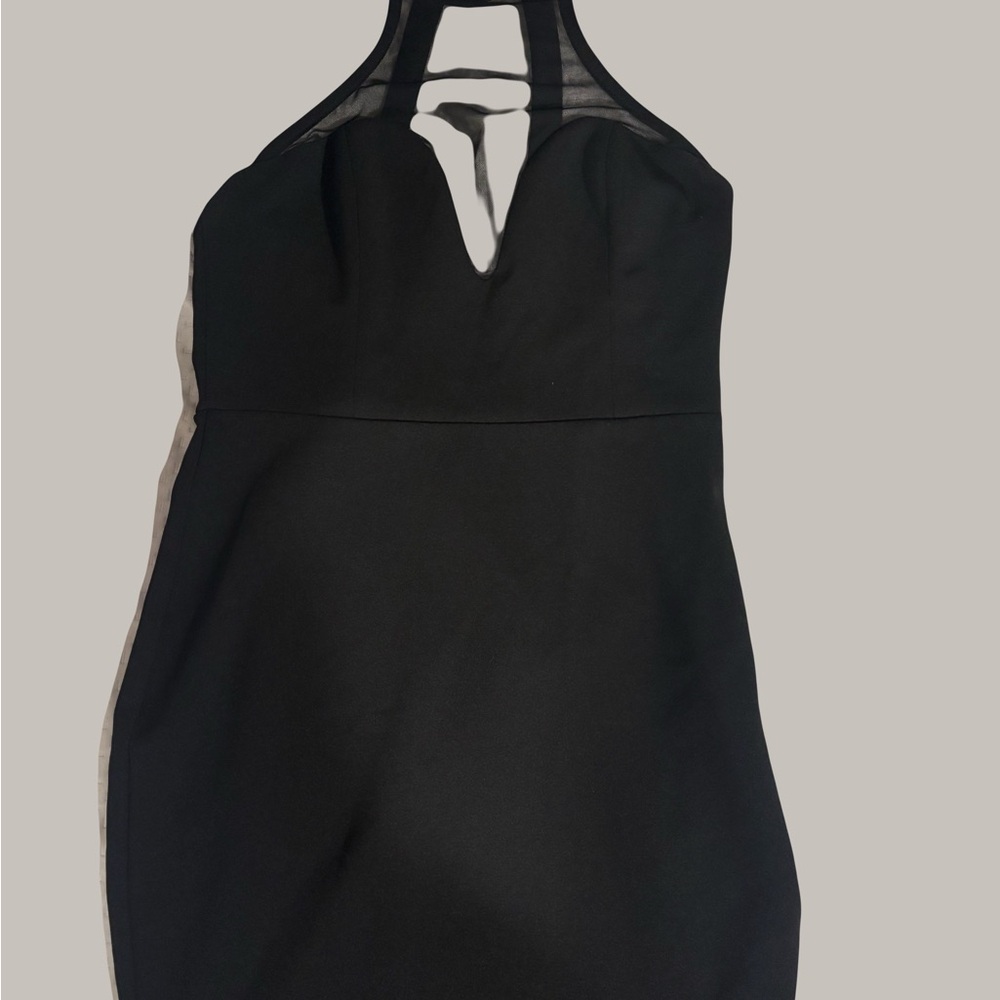 Black Halter Neck Sheath Dress